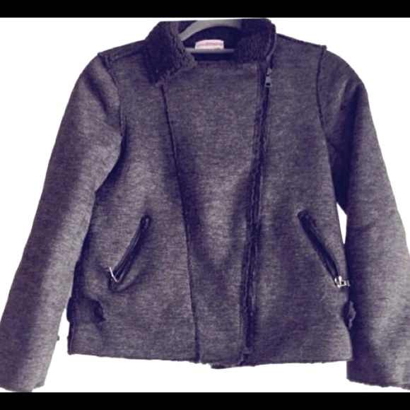 Agree2Disagree Girls Faux Shearling Biker Jacket Large - Picture 1 of 13